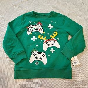 Green Gamer Ugly Christmas Sweater Kid’s XS